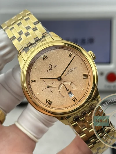 Superclone Omega De Ville Prestige 40mm, Yellow Gold, 434.20.41.21.09.001 - Swiss-Made Clone Watch