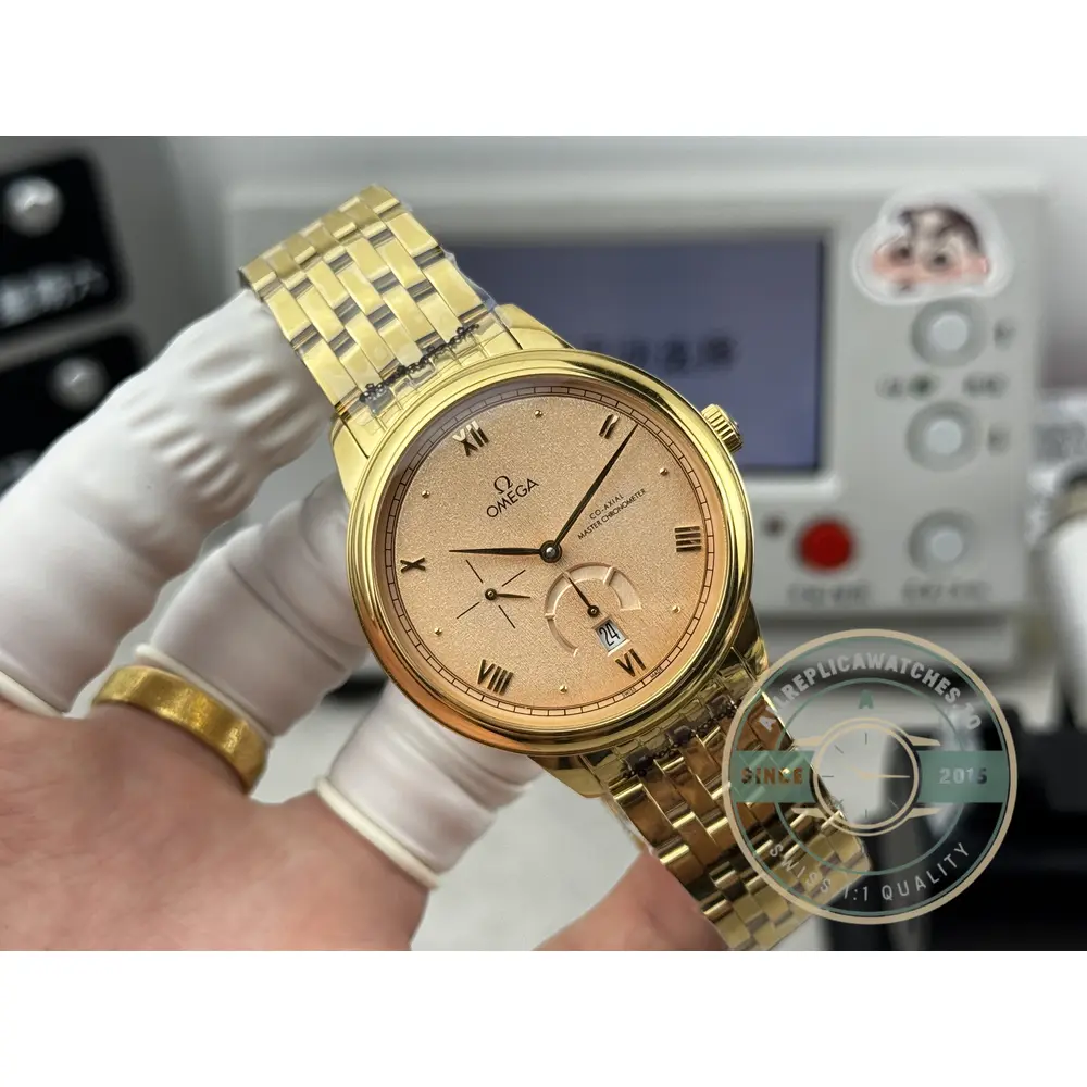 Superclone Omega De Ville Prestige 40mm, Yellow Gold, 434.20.41.21.09.001 - Swiss-Made Clone Watch