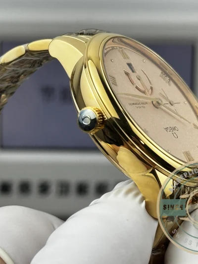 Superclone Omega De Ville Prestige 40mm, Yellow Gold, 434.20.41.21.09.001 - Budget Luxury Replica Watch