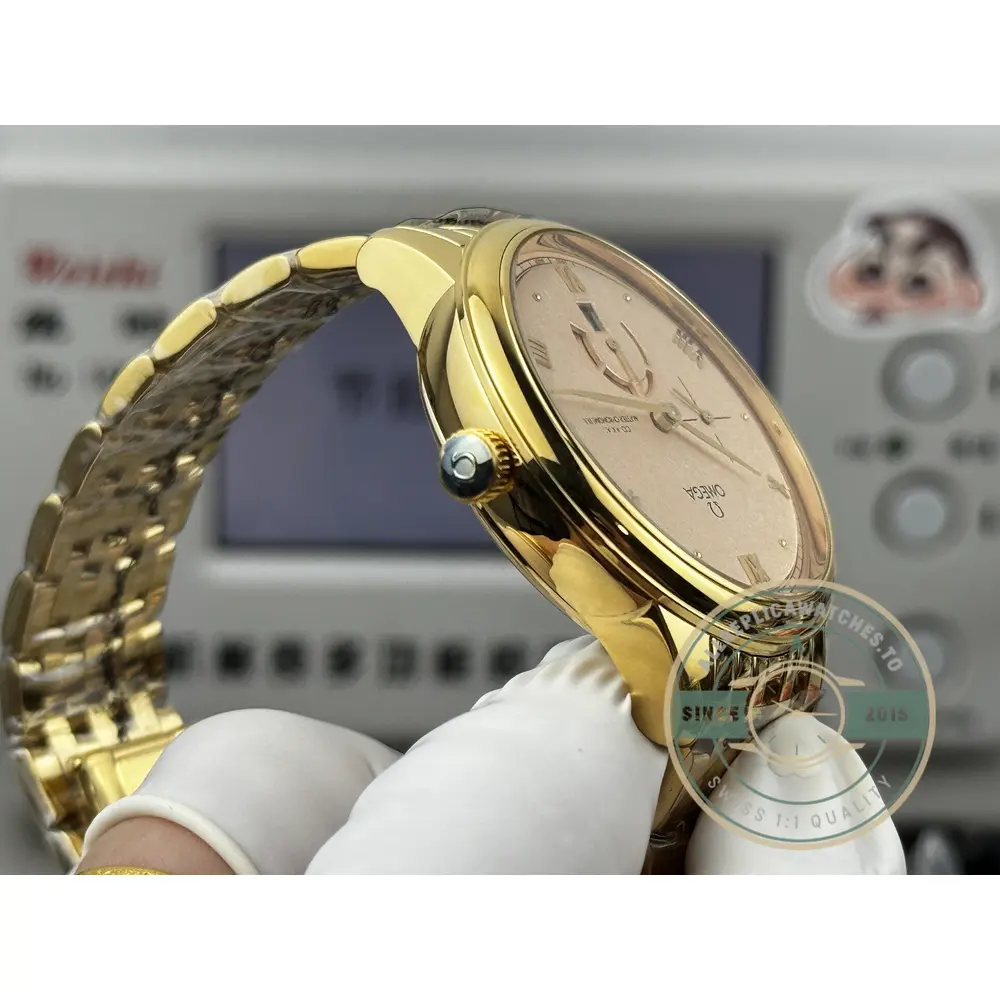 Superclone Omega De Ville Prestige 40mm, Yellow Gold, 434.20.41.21.09.001 - Budget Luxury Replica Watch