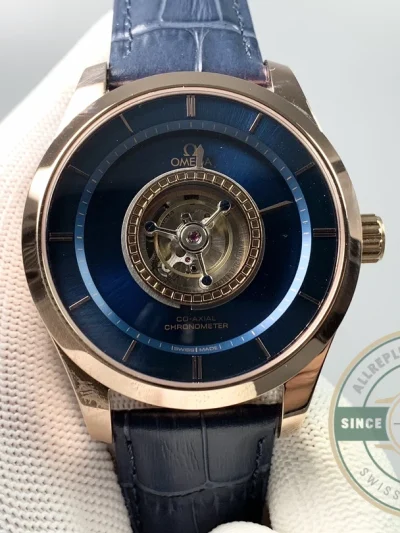 Superclone Omega De Ville Tourbillon 44mm Gold, 528.53.44.21.03.001 - Swiss Movement Replica Watch