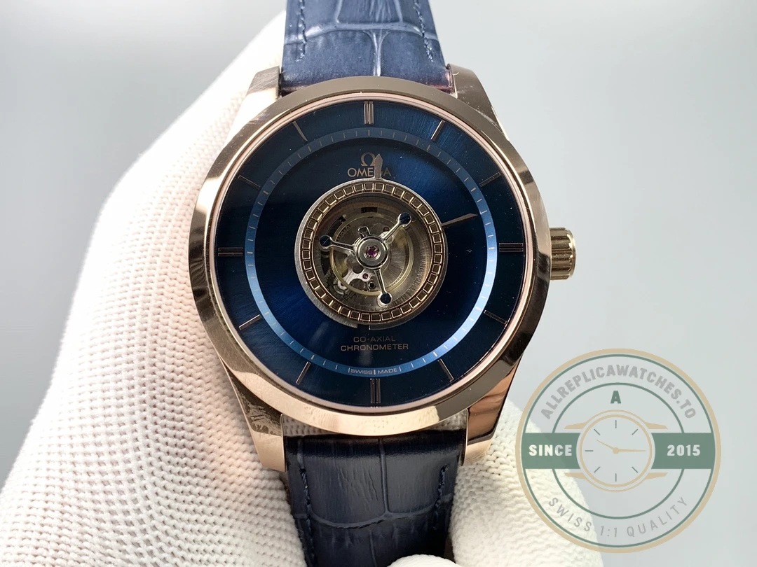 Superclone Omega De Ville Tourbillon 44mm Gold, 528.53.44.21.03.001 - Swiss Movement Replica Watch