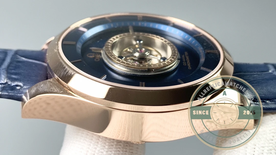 Superclone Omega De Ville Tourbillon 44mm Gold, 528.53.44.21.03.001 - Luxury Replica Watch
