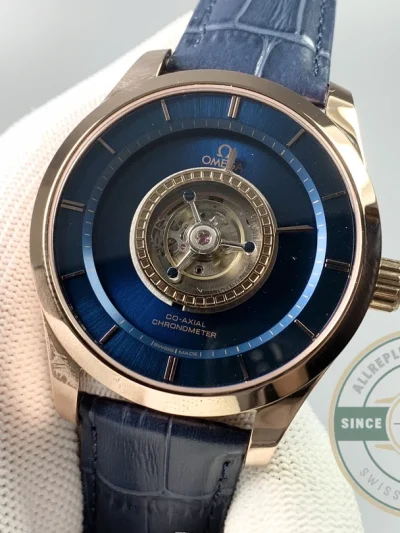 Superclone Omega De Ville Tourbillon 44mm Gold, 528.53.44.21.03.001 - Swiss-Made Clone Watch