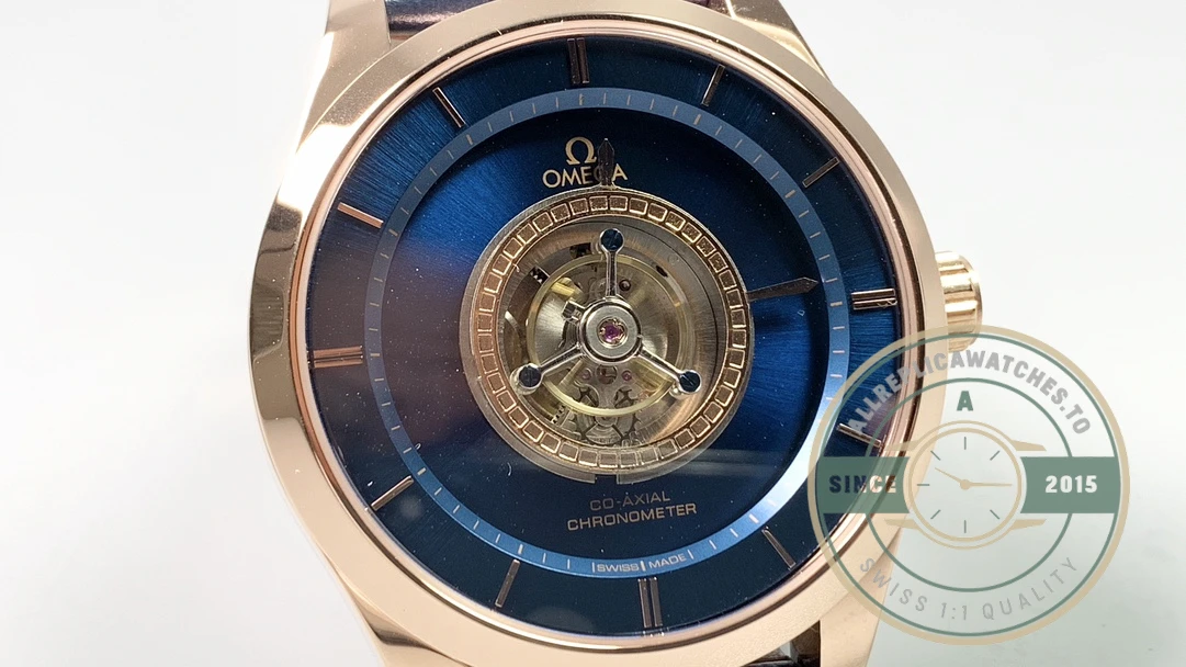 Superclone Omega De Ville Tourbillon 44mm Gold, 528.53.44.21.03.001 - High-Grade Replica Watch