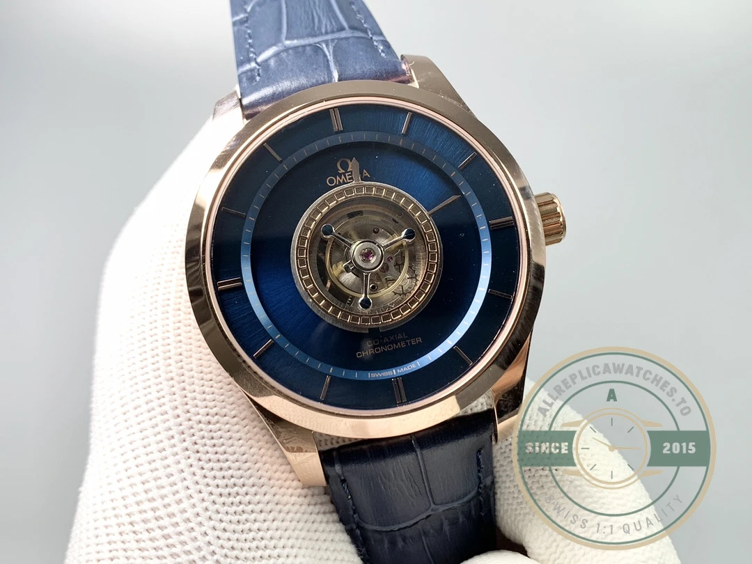 Superclone Omega De Ville Tourbillon 44mm Gold, 528.53.44.21.03.001 - Factory Super Clone Watch