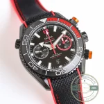 Helium escape valve and 600-metre case rating on this Omega Planet Ocean replica