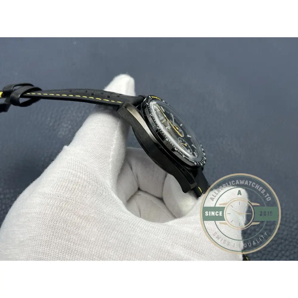 Omega Speedmaster Dark Side of the Moon Apollo 8 clone watch, black fabric or leather strap