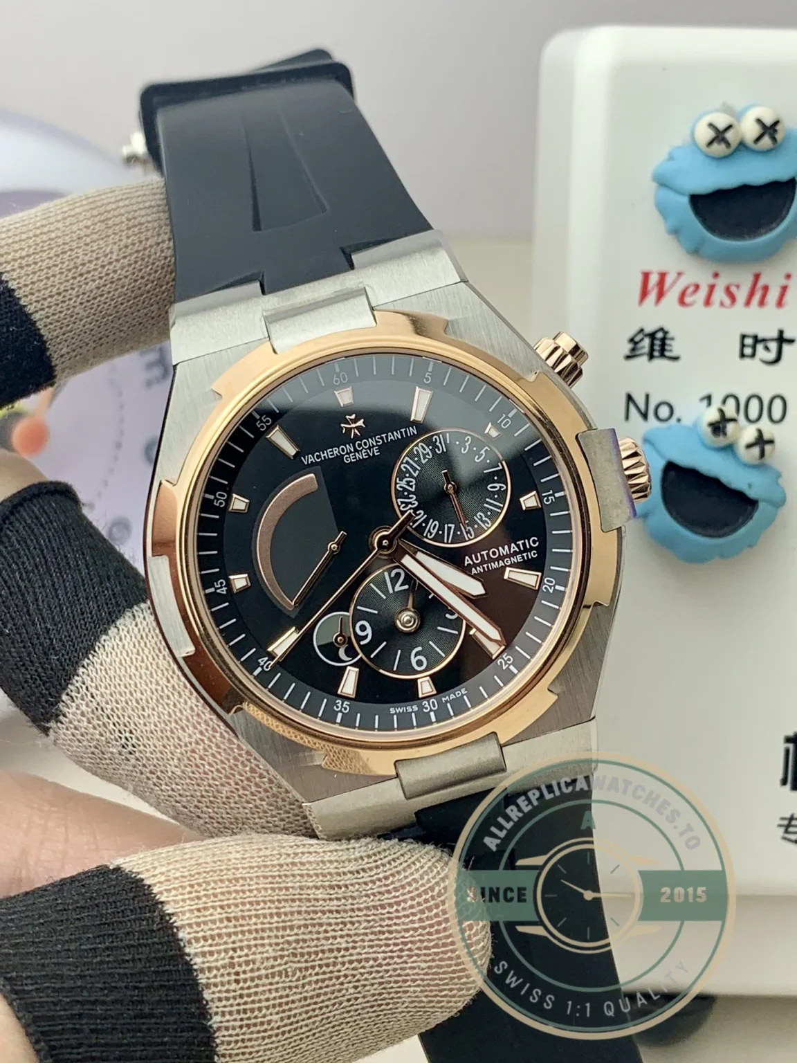 Superclone Overseas Dual Time 47450000M-9644 Black Dial 42.5mm - Affordable Luxury Replica Timepiece