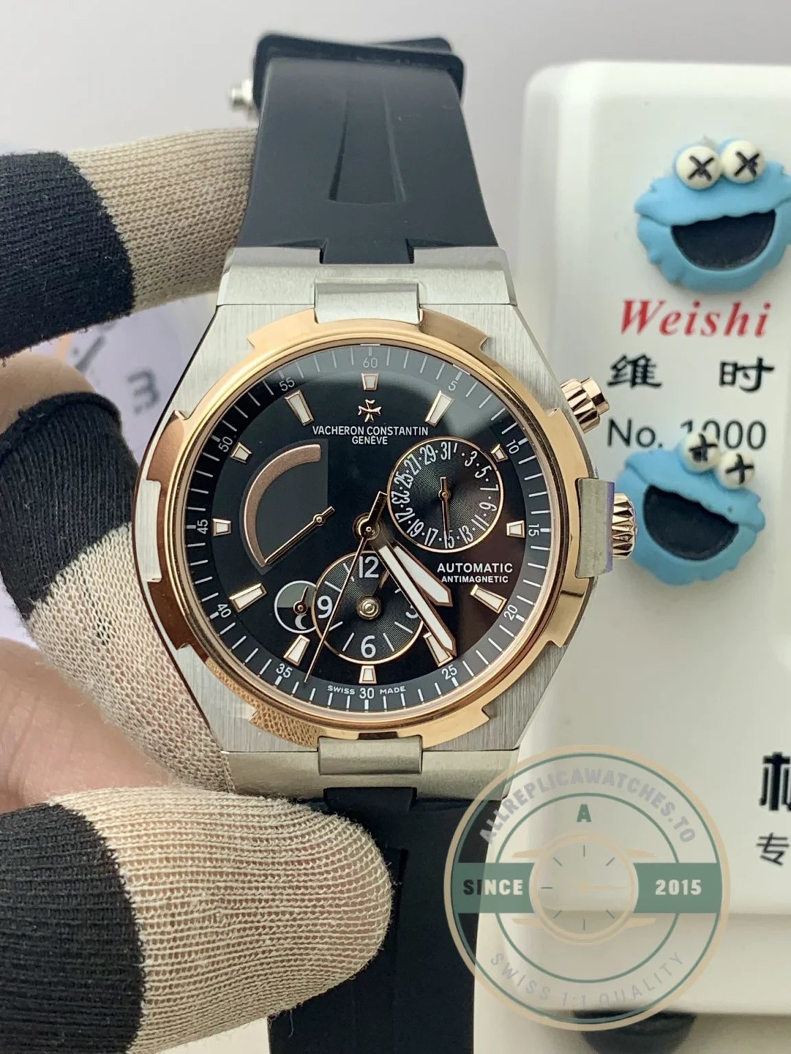 Superclone Overseas Dual Time 47450000M-9644 Black Dial 42.5mm - Best Quality Replica Watch