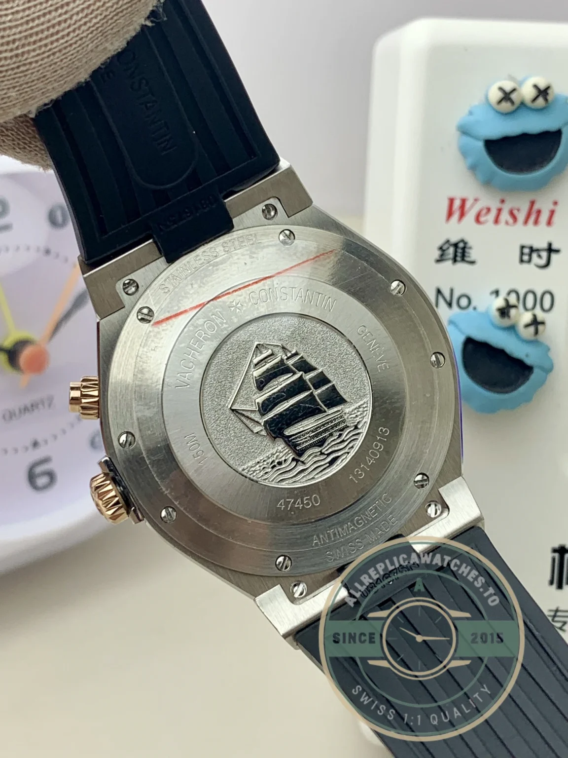 Superclone Overseas Dual Time 47450000M-9644 Black Dial 42.5mm - Best Quality Replica Watch