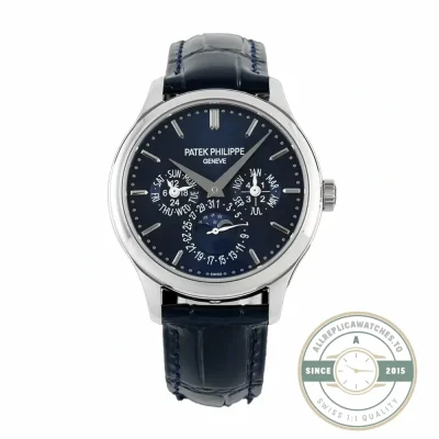 Superclone Patek Complication 5140R-014 White Gold 37.2mm Blue Dial - Top-Tier Swiss Replica Watch