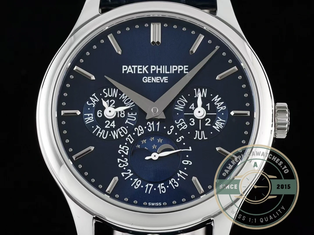 Superclone Patek Complication 5140R-014 White Gold 37.2mm Blue Dial - Affordable Super Clone Watch