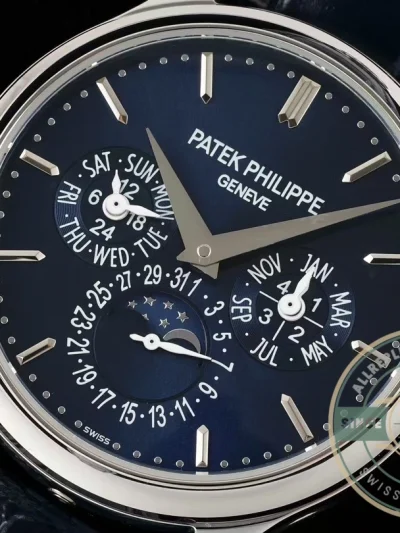 Superclone Patek Complication 5140R-014 White Gold 37.2mm Blue Dial - Affordable Luxury Replica Timepiece