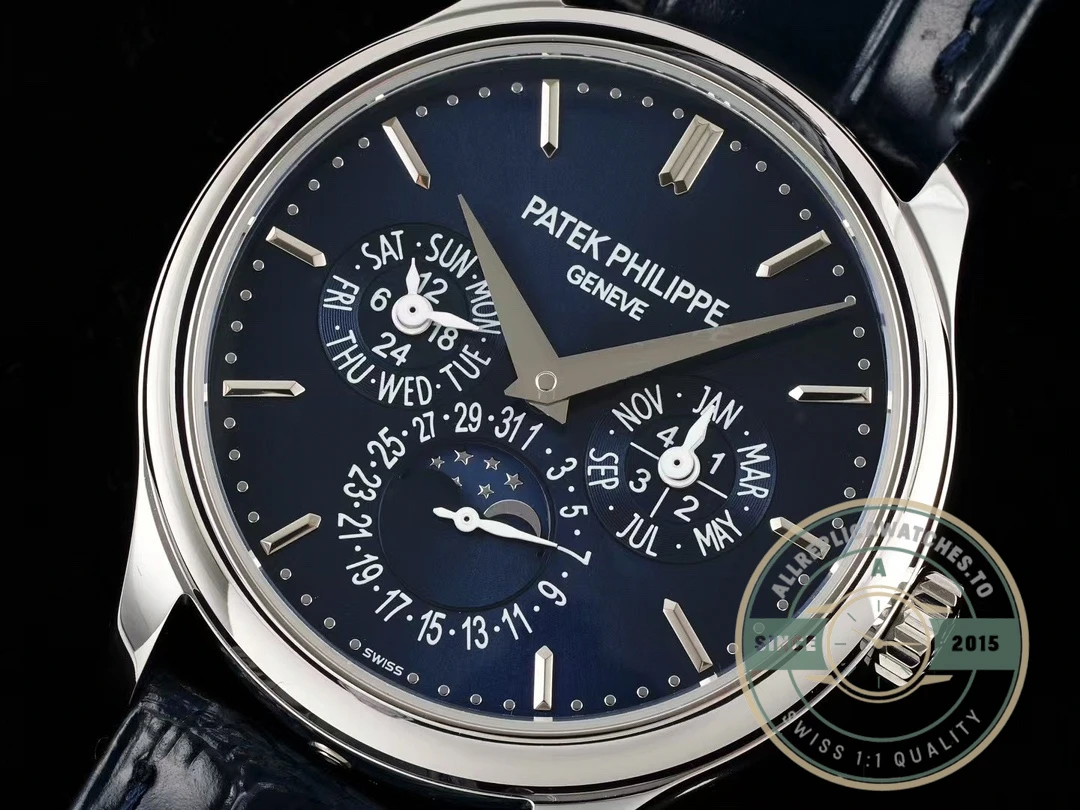 Superclone Patek Complication 5140R-014 White Gold 37.2mm Blue Dial - Affordable Luxury Replica Timepiece