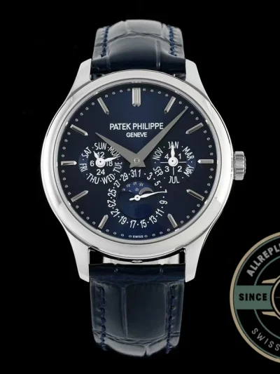 Superclone Patek Complication 5140R-014 White Gold 37.2mm Blue Dial - Best Quality Replica Watch
