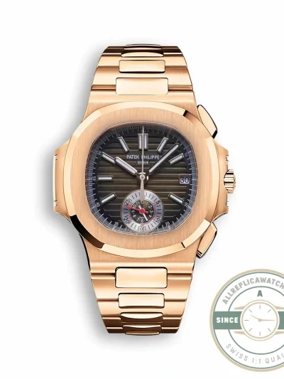 Superclone Patek Nautilus 5980-7R Rose Gold 40.5mm Brown Dial - Budget Luxury Replica Watch