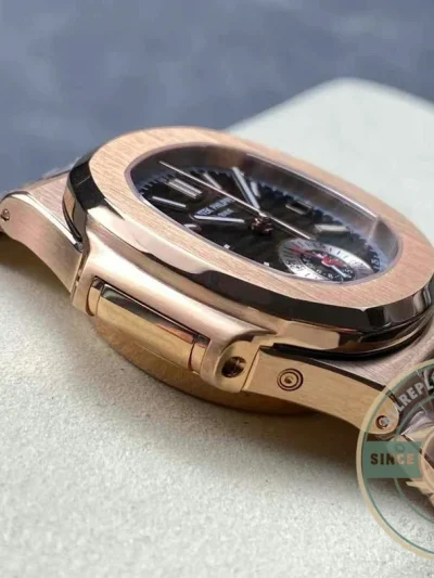 Superclone Patek Nautilus 5980-7R Rose Gold 40.5mm Brown Dial - Affordable Super Clone Watch