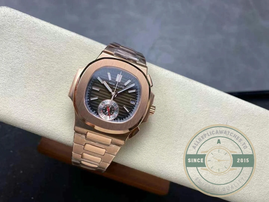 Superclone Patek Nautilus 5980-7R Rose Gold 40.5mm Brown Dial - Budget Luxury Replica Watch