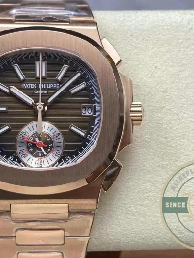 Superclone Patek Nautilus 5980-7R Rose Gold 40.5mm Brown Dial - Swiss Movement Replica Watch