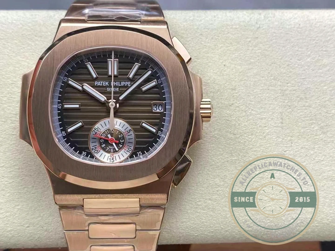 Superclone Patek Nautilus 5980-7R Rose Gold 40.5mm Brown Dial - Swiss Movement Replica Watch
