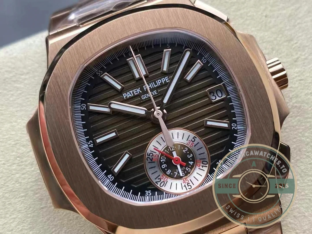 Superclone Patek Nautilus 5980-7R Rose Gold 40.5mm Brown Dial - Swiss-Made Clone Watch