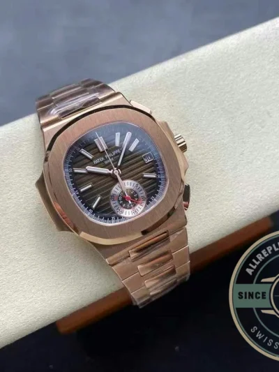 Superclone Patek Nautilus 5980-7R Rose Gold 40.5mm Brown Dial - Factory Super Clone Watch