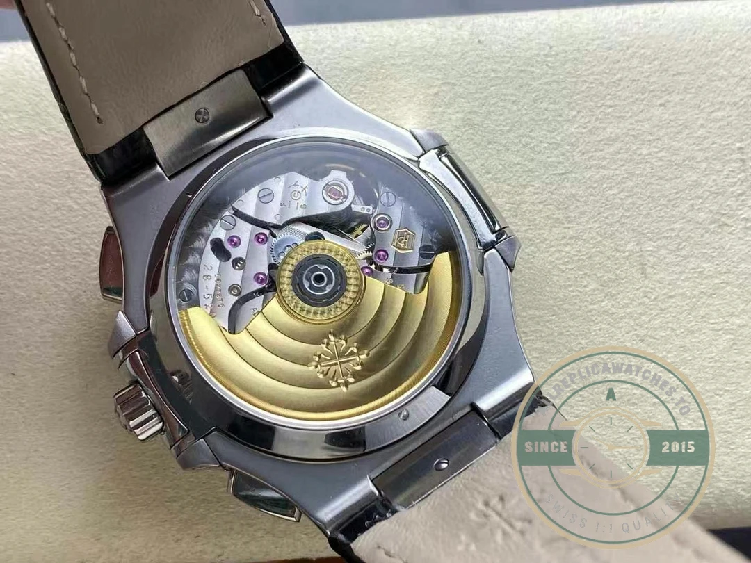 Superclone Patek Philippe Nautilus 5980-4R Leather Strap 40.5mm White Dial - Premium Super Clone Watch