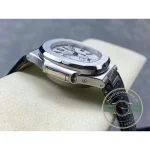 Superclone Patek Philippe Nautilus 5980-4R Leather Strap 40.5mm White Dial - Best Quality Replica Watch