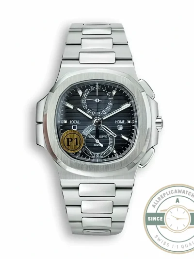 Swiss Clone Nautilus 5990R-002 Travel Time 40.5mm Black Dial - Luxury Replica Watch