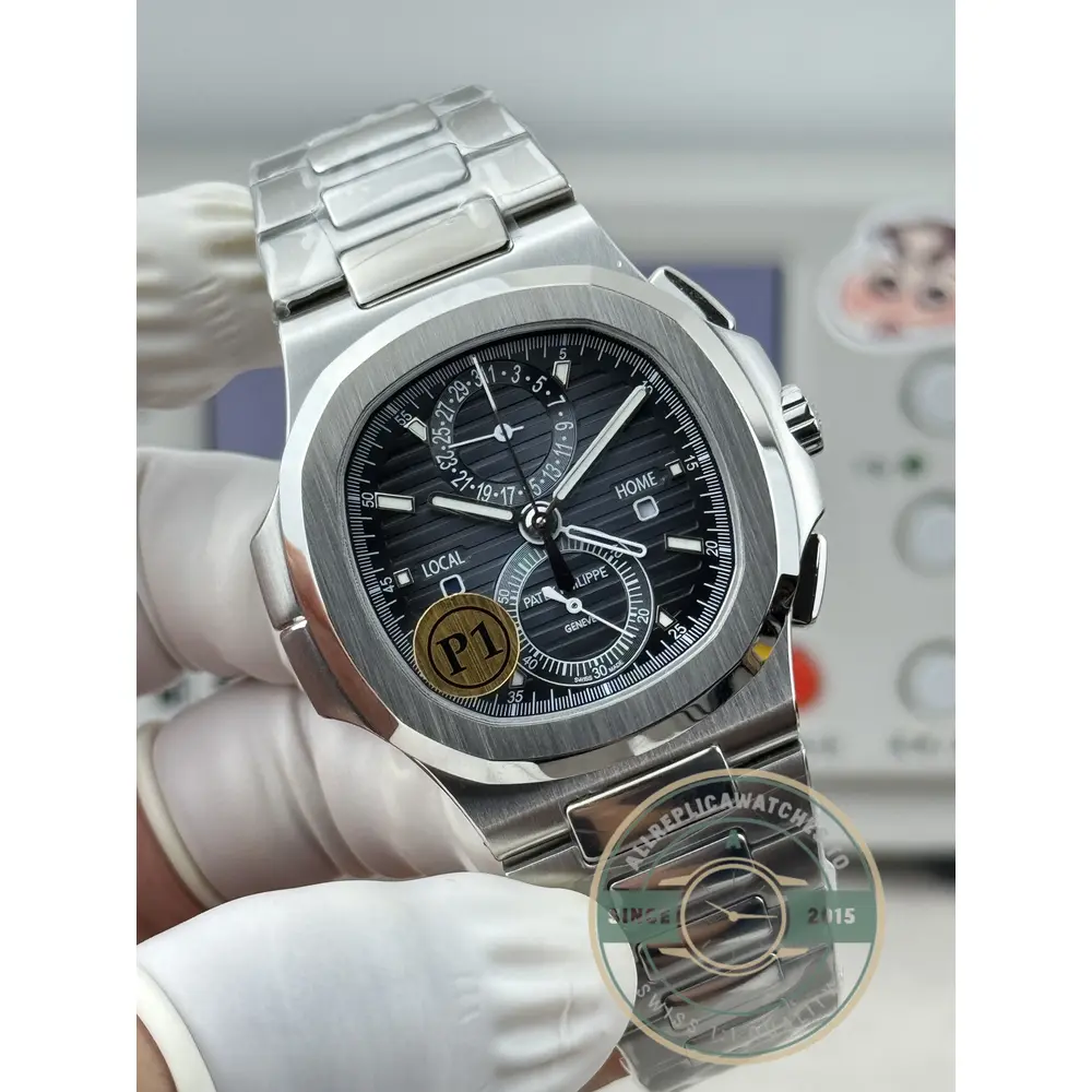 Swiss Clone Nautilus 5990R-002 Travel Time 40.5mm Black Dial - Best Quality Replica Watch