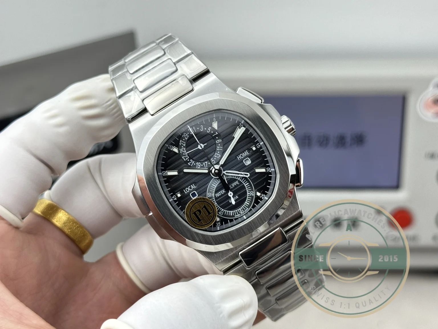 Swiss Clone Nautilus 5990R-002 Travel Time 40.5mm Black Dial - Swiss Movement Replica Watch