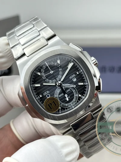 Swiss Clone Nautilus 5990R-002 Travel Time 40.5mm Black Dial - Swiss Movement Replica Watch