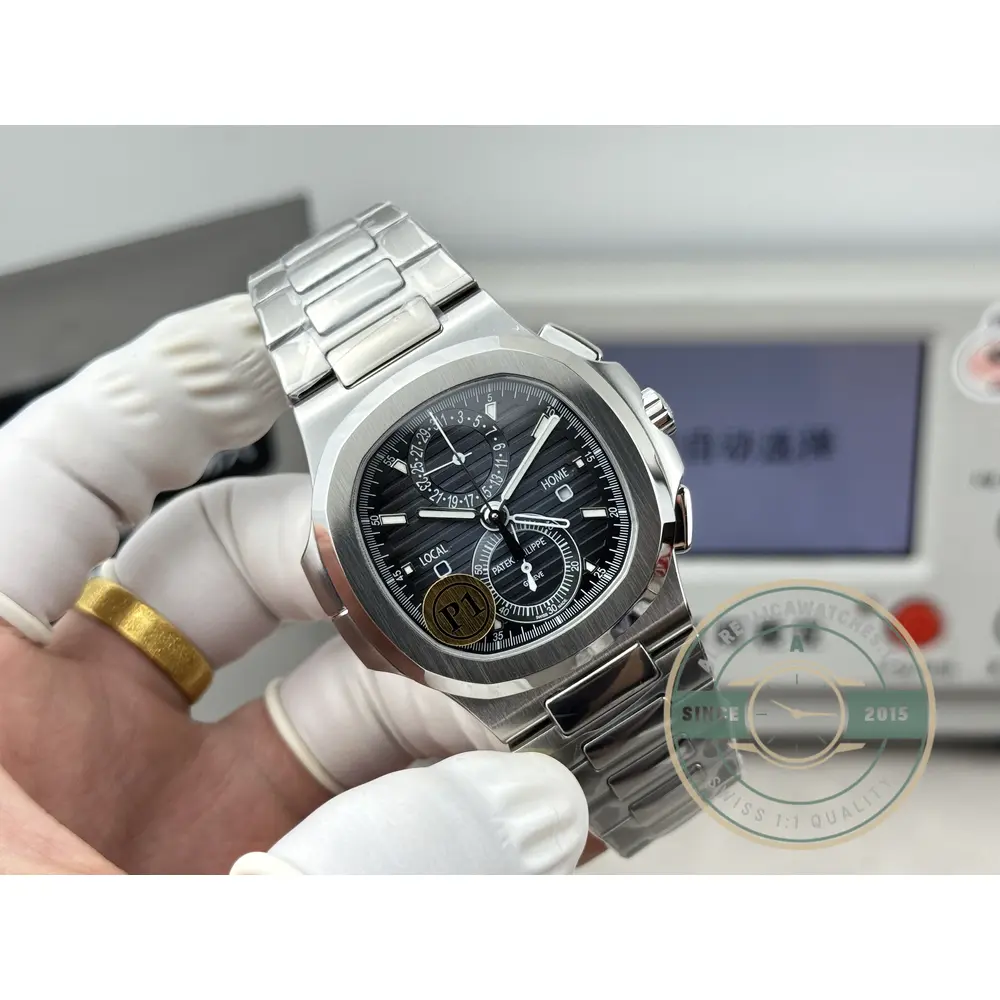 Swiss Clone Nautilus 5990R-002 Travel Time 40.5mm Black Dial - Swiss Movement Replica Watch