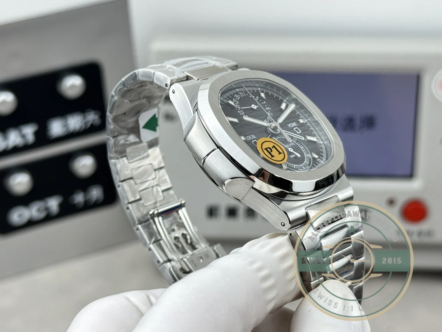 Swiss Clone Nautilus 5990R-002 Travel Time 40.5mm Black Dial - Swiss Movement Replica Watch