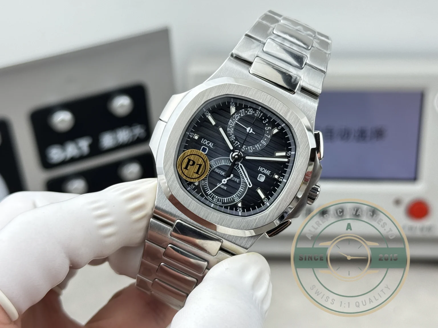 Swiss Clone Nautilus 5990R-002 Travel Time 40.5mm Black Dial - Top-Tier Swiss Replica Watch
