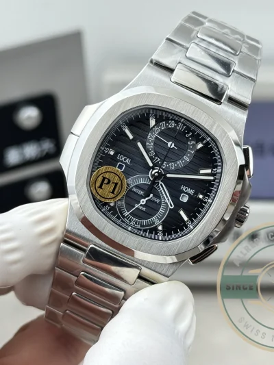 Swiss Clone Nautilus 5990R-002 Travel Time 40.5mm Black Dial - Top-Tier Swiss Replica Watch