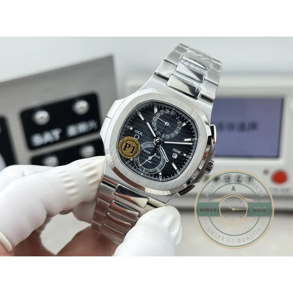 Swiss Clone Nautilus 5990R-002 Travel Time 40.5mm Black Dial - Top-Tier Swiss Replica Watch