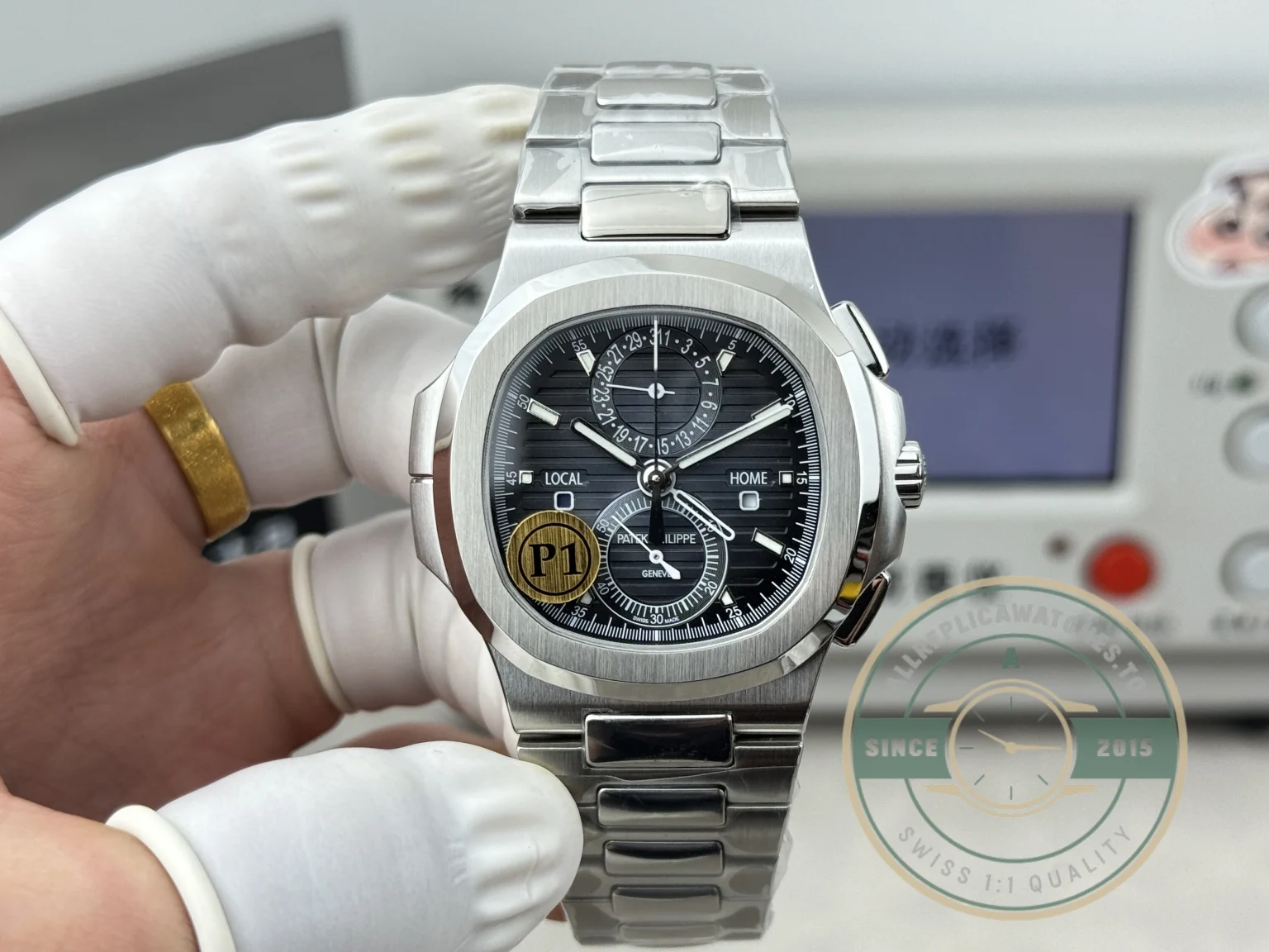 Swiss Clone Nautilus 5990R-002 Travel Time 40.5mm Black Dial - Affordable Luxury Replica Timepiece
