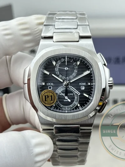 Swiss Clone Nautilus 5990R-002 Travel Time 40.5mm Black Dial - Affordable Luxury Replica Timepiece