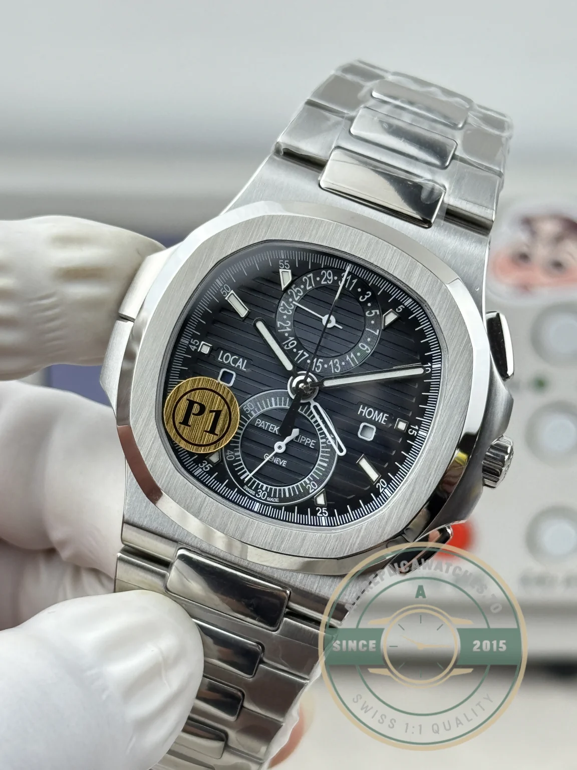 Swiss Clone Nautilus 5990R-002 Travel Time 40.5mm Black Dial - Affordable Super Clone Watch