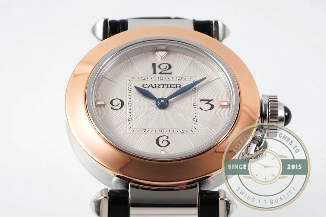 Swiss Clone Pasha de Cartier 35 mm Rose Gold WGPA0014 - Factory Super Clone Watch