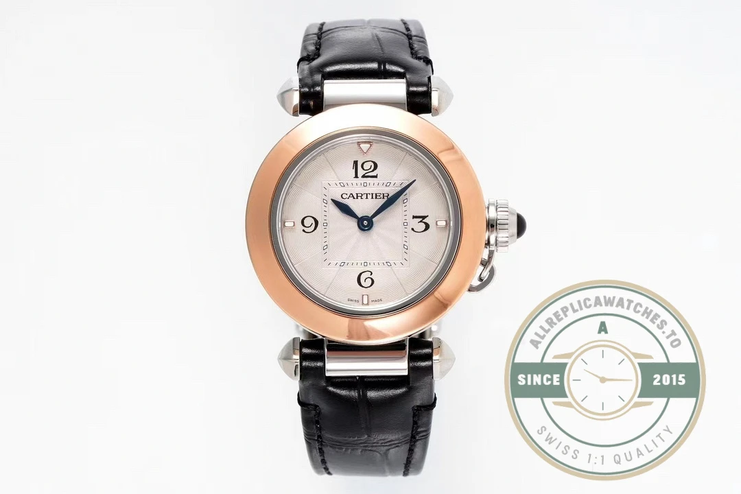 Swiss Clone Pasha de Cartier 35 mm Rose Gold WGPA0014 - Budget Luxury Replica Watch