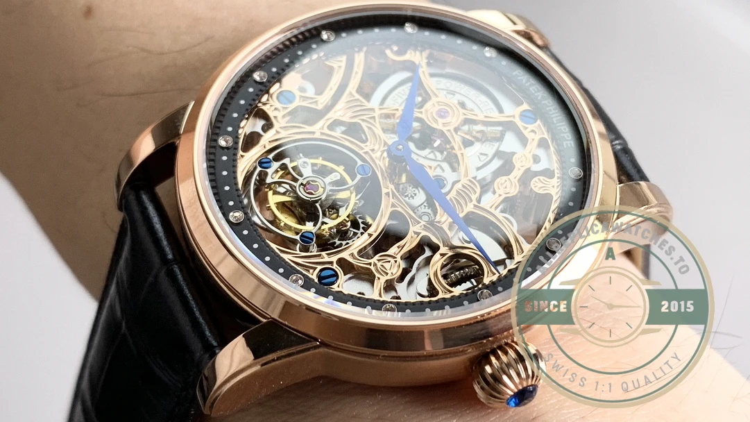 Swiss Clone Patek Philippe 5104P Rose Gold Skeleton Tourbillon - Swiss-Made Clone Watch