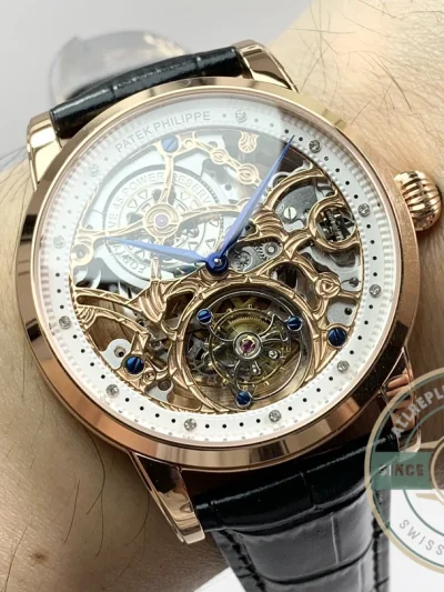 Swiss Clone Patek Philippe 5104P Rose Gold Skeleton Tourbillon - Top-Tier Swiss Replica Watch