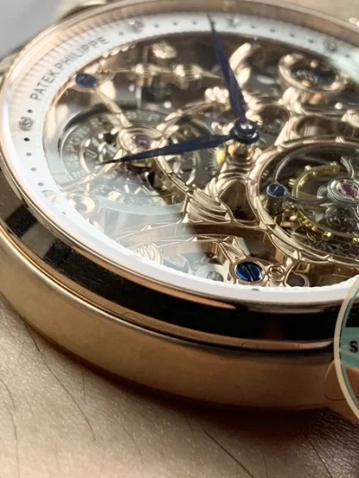 Swiss Clone Patek Philippe 5104P Rose Gold Skeleton Tourbillon - Factory Super Clone Watch