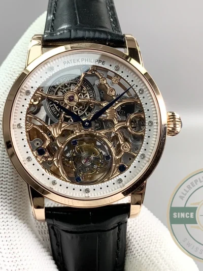 Swiss Clone Patek Philippe 5104P Rose Gold Skeleton Tourbillon - Top-Tier Swiss Replica Watch