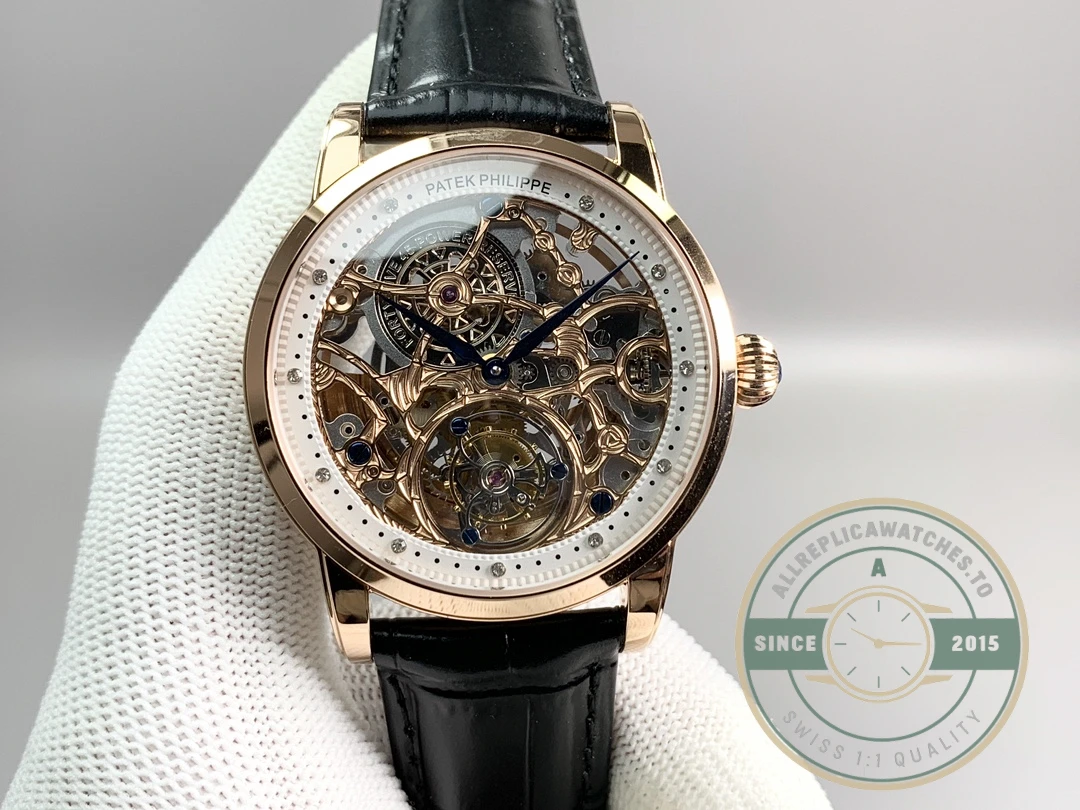 Swiss Clone Patek Philippe 5104P Rose Gold Skeleton Tourbillon - Top-Tier Swiss Replica Watch
