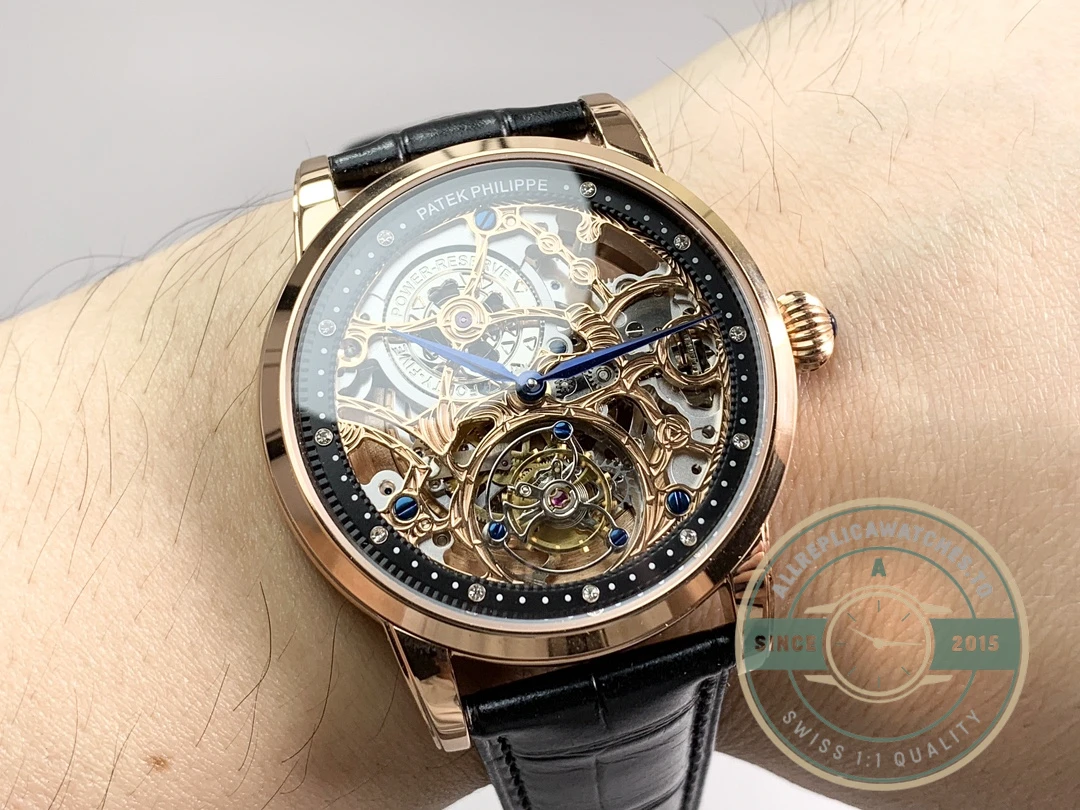 Swiss Clone Patek Philippe 5104P Rose Gold Skeleton Tourbillon - Best Quality Replica Watch
