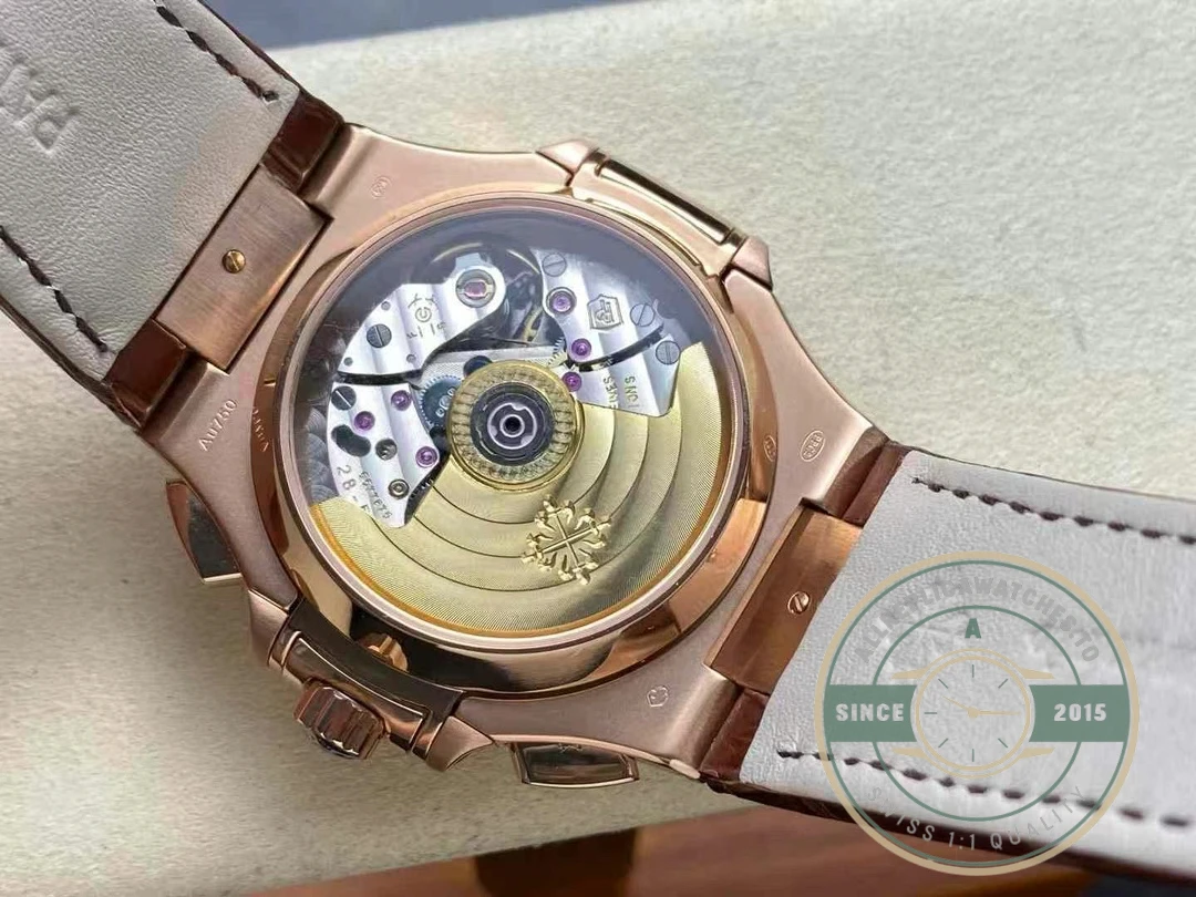 Swiss Clone Patek Philippe Nautilus 5980-2R Leather Strap 40.5mm Brown Dial - Best Quality Replica Watch